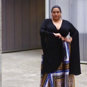 Exaggerated Sleeve Crop Top